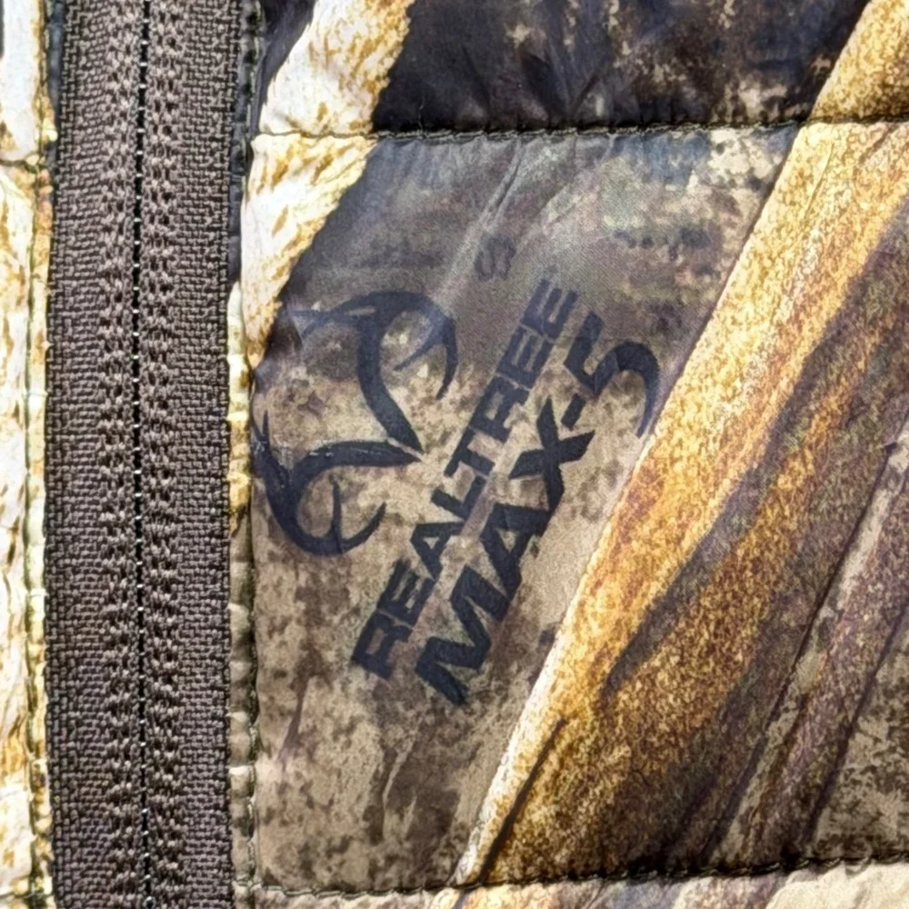 Drake Waterfowl Realtree Max-5 Camo Puffer Vest Mens XL Full Zip Outdoor